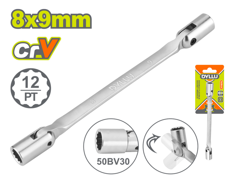 LLAVE COPA FLEXIBLE 8X9MM DYLLU (DTTH2E01)