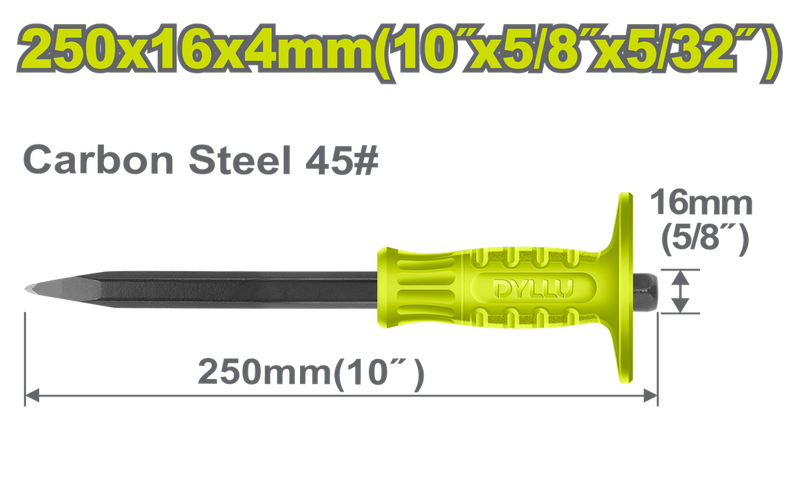Cincel De Punta  5/32" X 10" Dyllu (Dtcc1303)