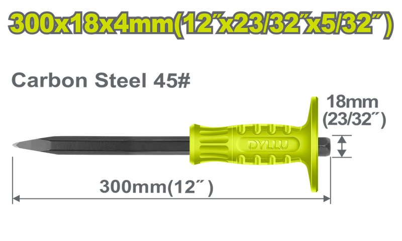 Cincel De Punta 5/32" X 10"  Dyllu (Dtcc1304)