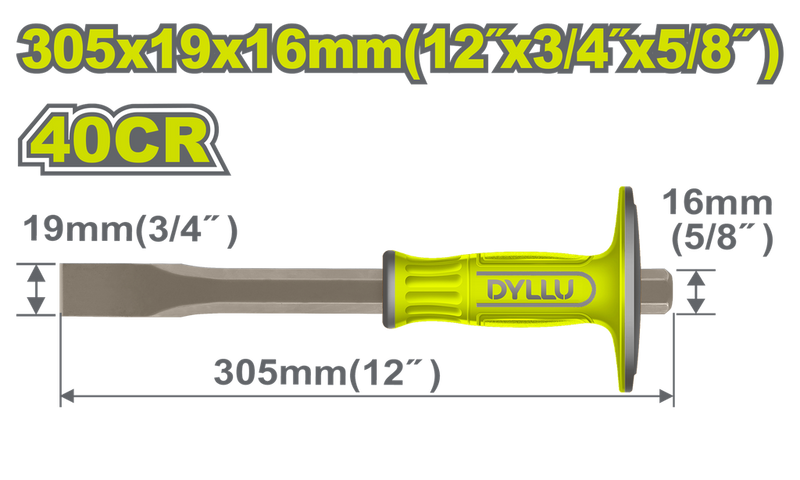 CINCEL PLANO 12" X 3/4" X 5/8" CON PROTECTOR DYLLU (DTCC2311)