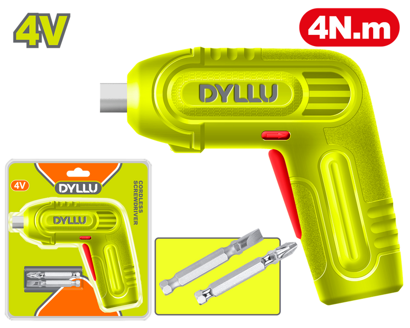 Atornillador Inalambrico 4V  4Nm Incluye Dos Punta Taladro Dyllu (Dtcv4628)