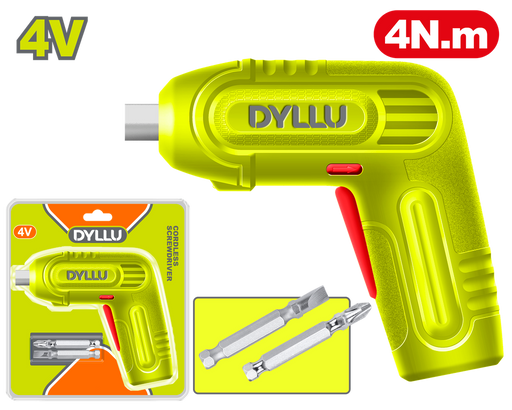Atornillador Inalambrico 4V  4Nm Incluye Dos Punta Taladro Dyllu (Dtcv4628)