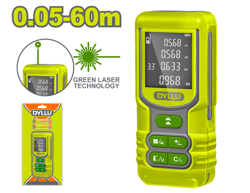 Medidor De Distancia Laser 60M Luz Verde Dyllu (Dtdl1526)
