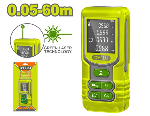 Medidor De Distancia Laser 60M Luz Verde Dyllu (Dtdl1526)