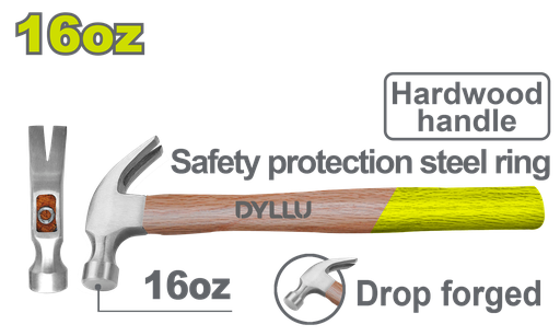 Martillo 16Oz Mango Madera Dyllu (Dtmb3316)
