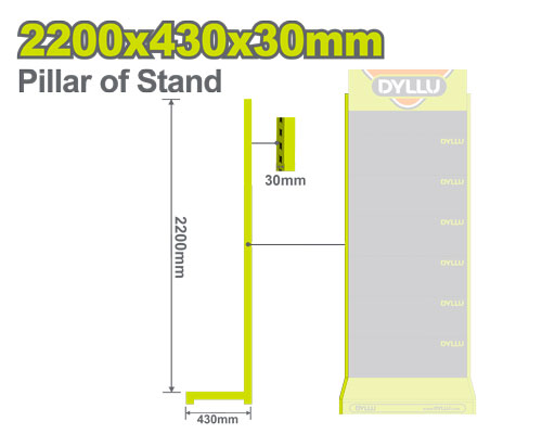 Exhibidor Dyllu Pilar-Soporte Lateral 220Cm (Dtpj2F04)(220-43-3-Cm)
