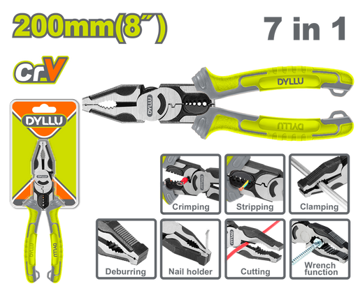 Alicate 8 " Multifuncional Cromo Vanadium Dyllu (Dtpl1778)