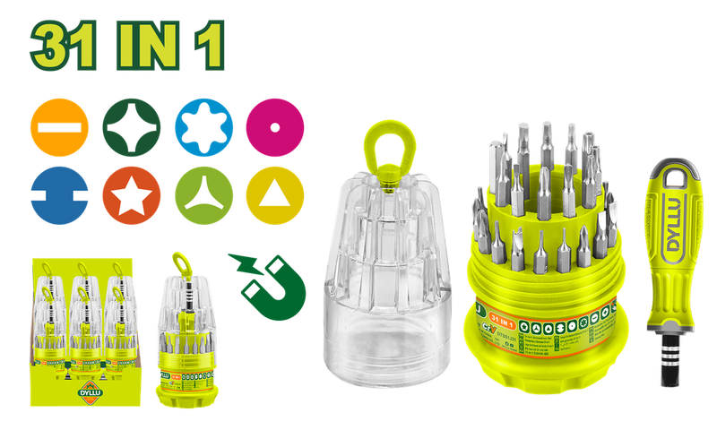 Destornillador Tipo Piña X 31 En 1 Pzs Dyllu (Dtss1J31)