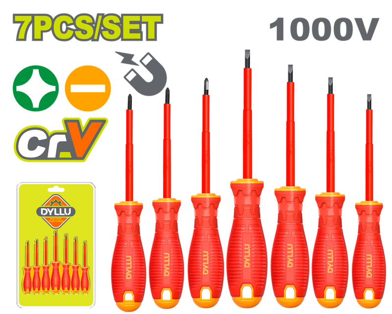 Destornillad Aislado 1000V Juego X 7 Pzs Dyllu (Dtss7407)