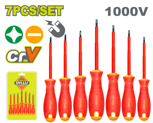 Destornillad Aislado 1000V Juego X 7 Pzs Dyllu (Dtss7407)