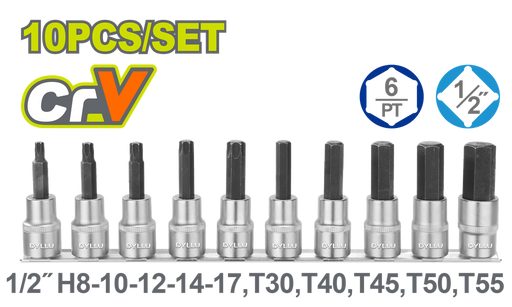 Juego De Copa Torx 1/2" X 10 Pzs Dyllu (Dtst1412)