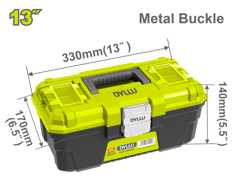 Caja De Herramienta 13" Plástica Cierre Metalico Dyllu (Dttb3313)