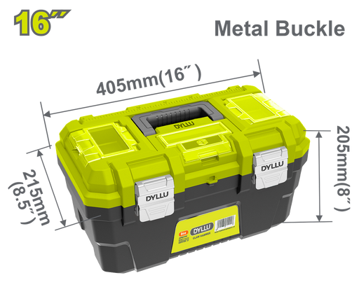 Caja De Herramienta 16" Plástica Cierre Metalico  Dyllu (Dttb3316)