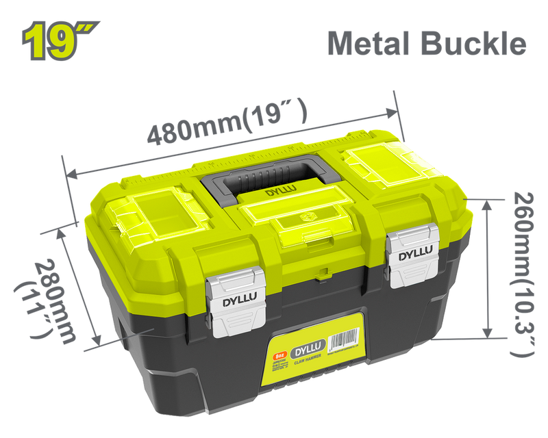 Caja De Herramienta 19" Plástica Cierre Metalico Dyllu (Dttb3319)