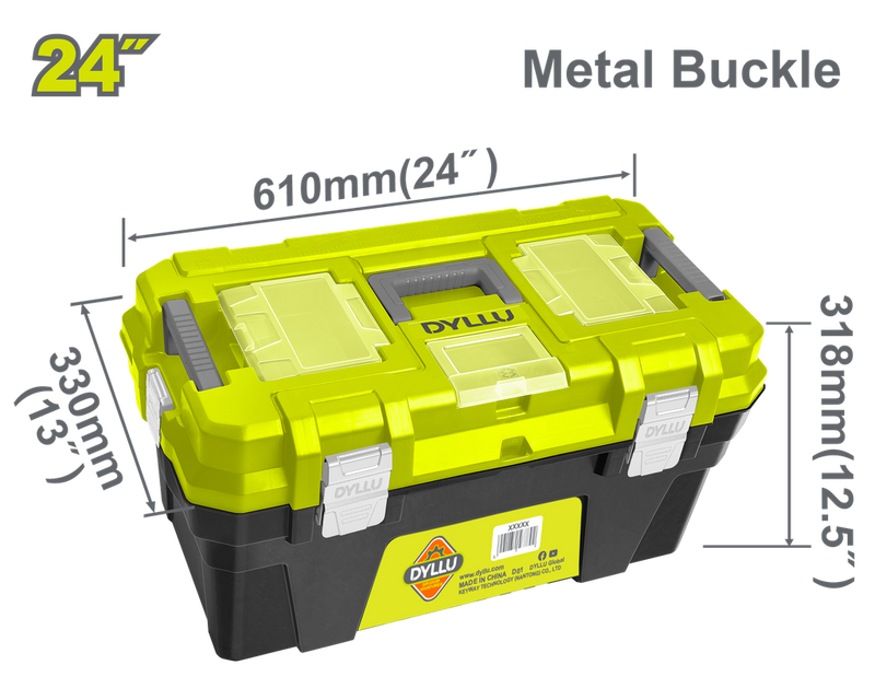 Caja De Herramienta 24" Plástica Cierre Metalico Dyllu (Dttb3324)