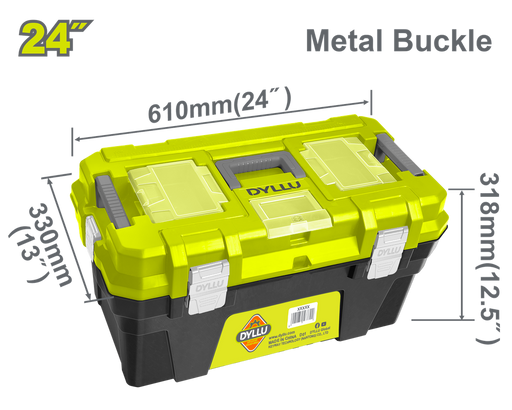 Caja De Herramienta 24" Plástica Cierre Metalico Dyllu (Dttb3324)