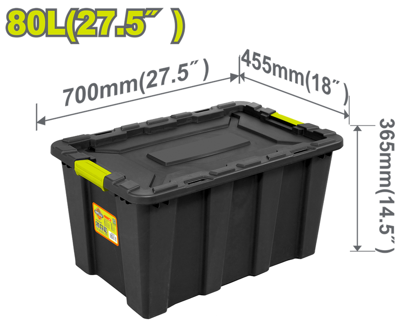 Caja De Almacenaje  Plástica 23" 80L Dyllu (Dttb3380)