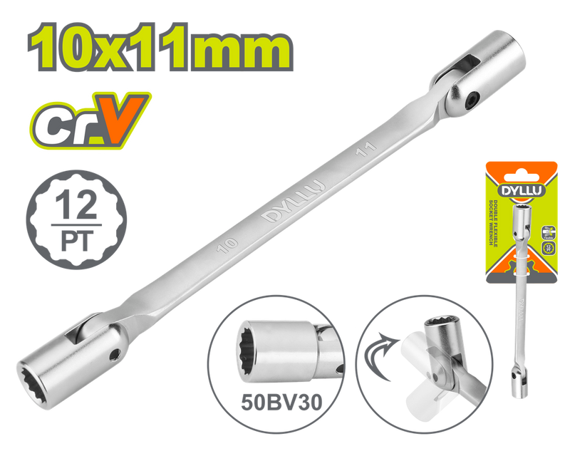 LLAVE COPA FLEXIBLE 10X11MM DYLLU (DTTH2E02)