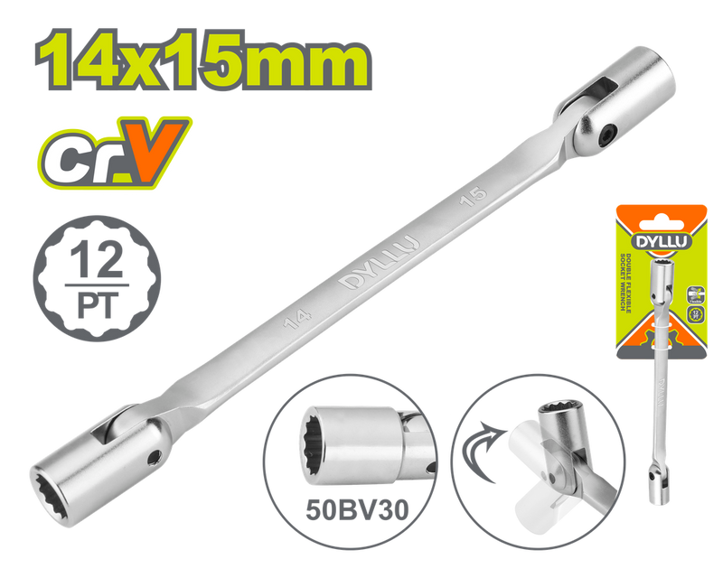 LLAVE COPA FLEXIBLE 14X15MM DYLLU (DTTH2E04)