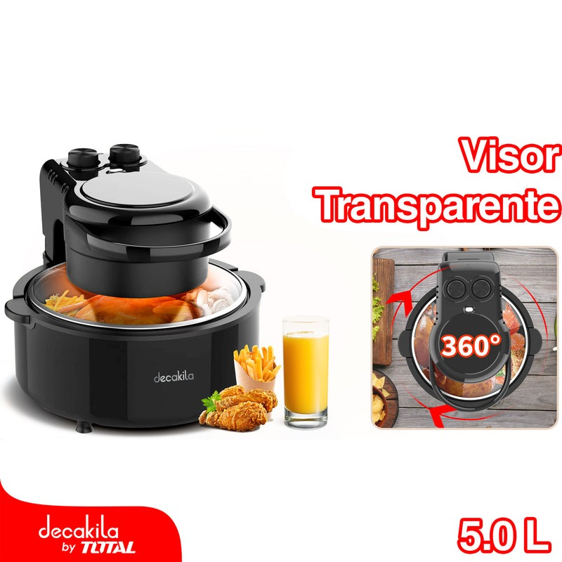 FREIDORA DE AIRE 5L CON TAPA TRASNPARENTE DECAKILA (KUEC045B)