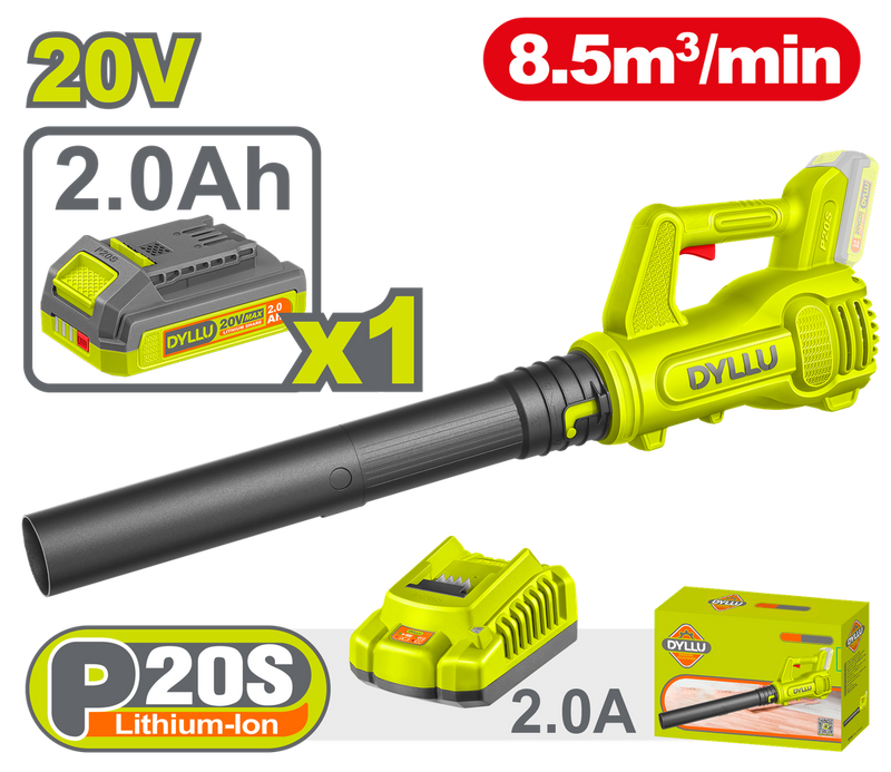 SOPLADORA INALÁMBRICA 20V INCLUYE 1 BATERÍA 2.0AH Y CARGADOR DYLLU (UDTBLP521)