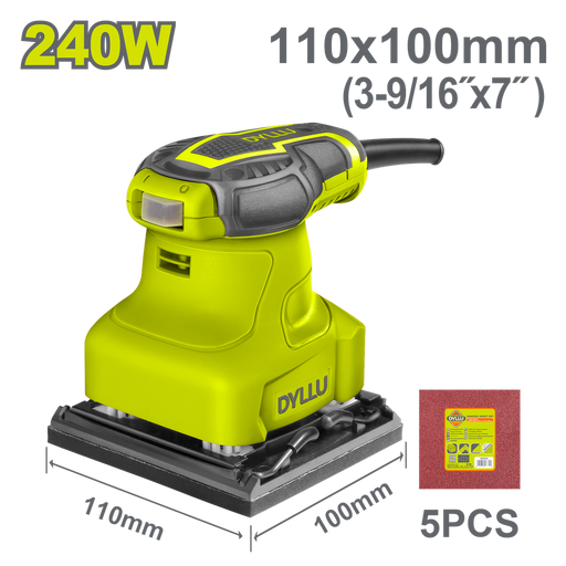 Lijadora De Palma 4 3/8"X 4" 240W Incluye 5 Lijas   Dyllu (Udtfa1503)