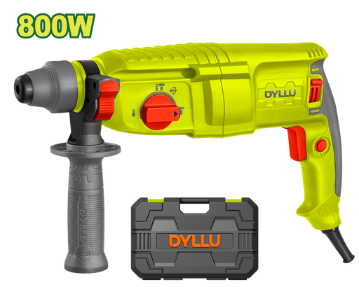 Taladro Rotomartillo Sds Plus 800W 120V Caja Plastica Incluye Mandril (3) Brocas (2) Cinceles Dyllu (Udtrh1D26)